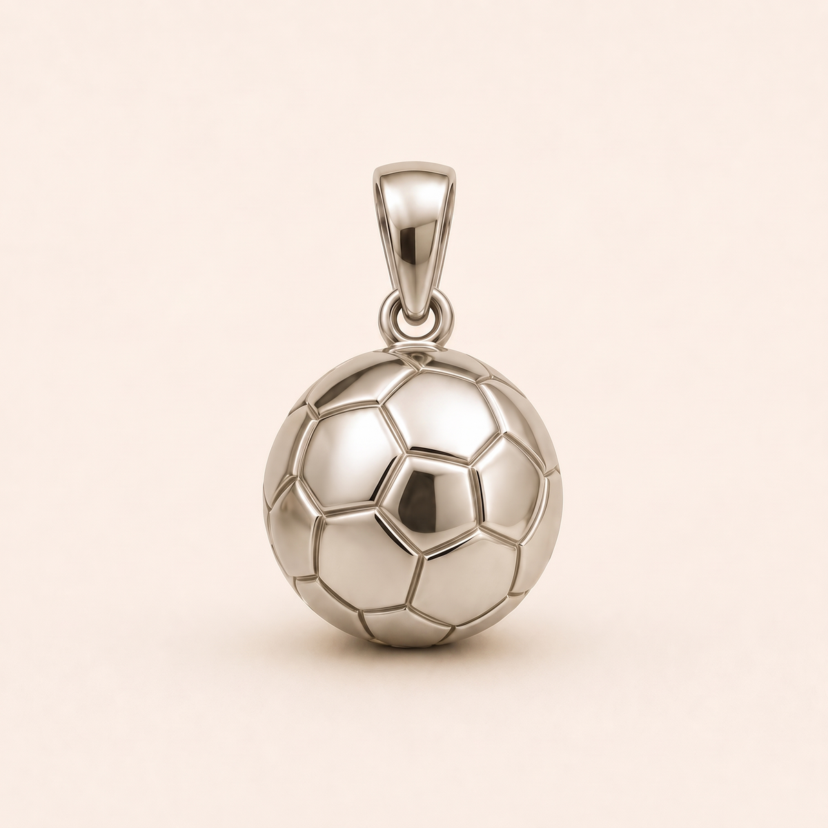 Mini Soccer Ball Pendant in white gold — AI-generated color variation rendering
