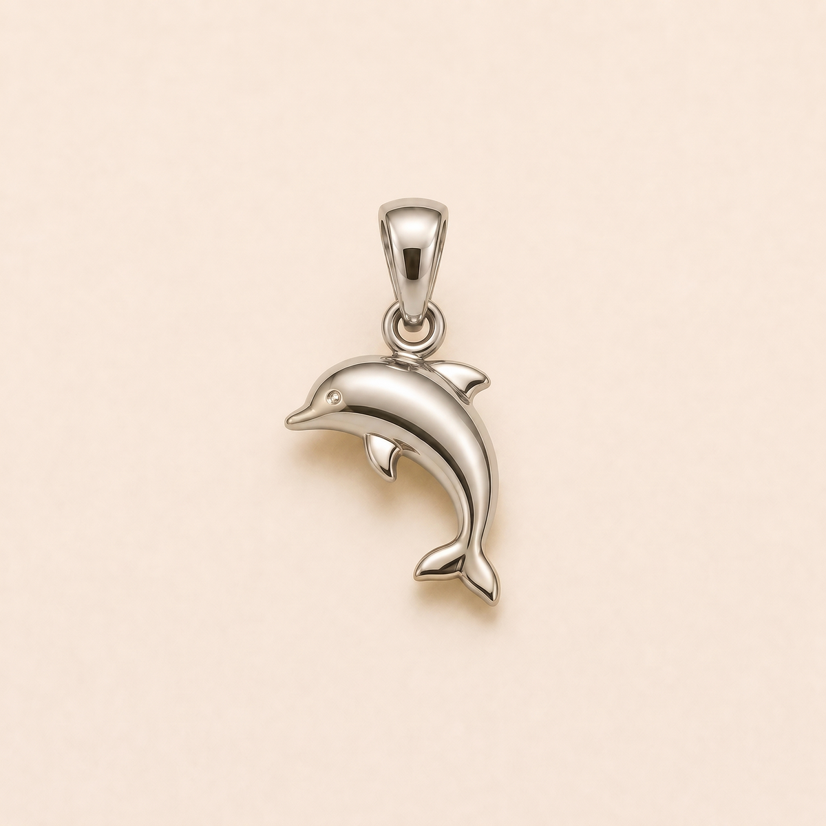 Mini Dolphin Pendant in white gold — AI-generated color variation rendering
