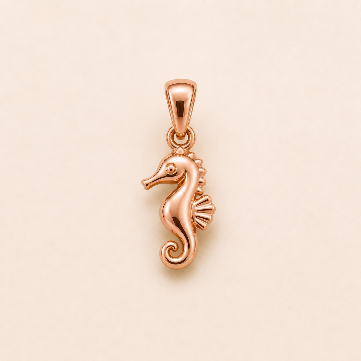 Mini Seahorse Pendant in rose gold — AI-generated color variation rendering