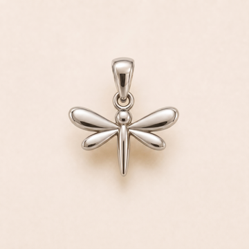 Dragonfly pendant — reused white-gold design rendering for sterling silver