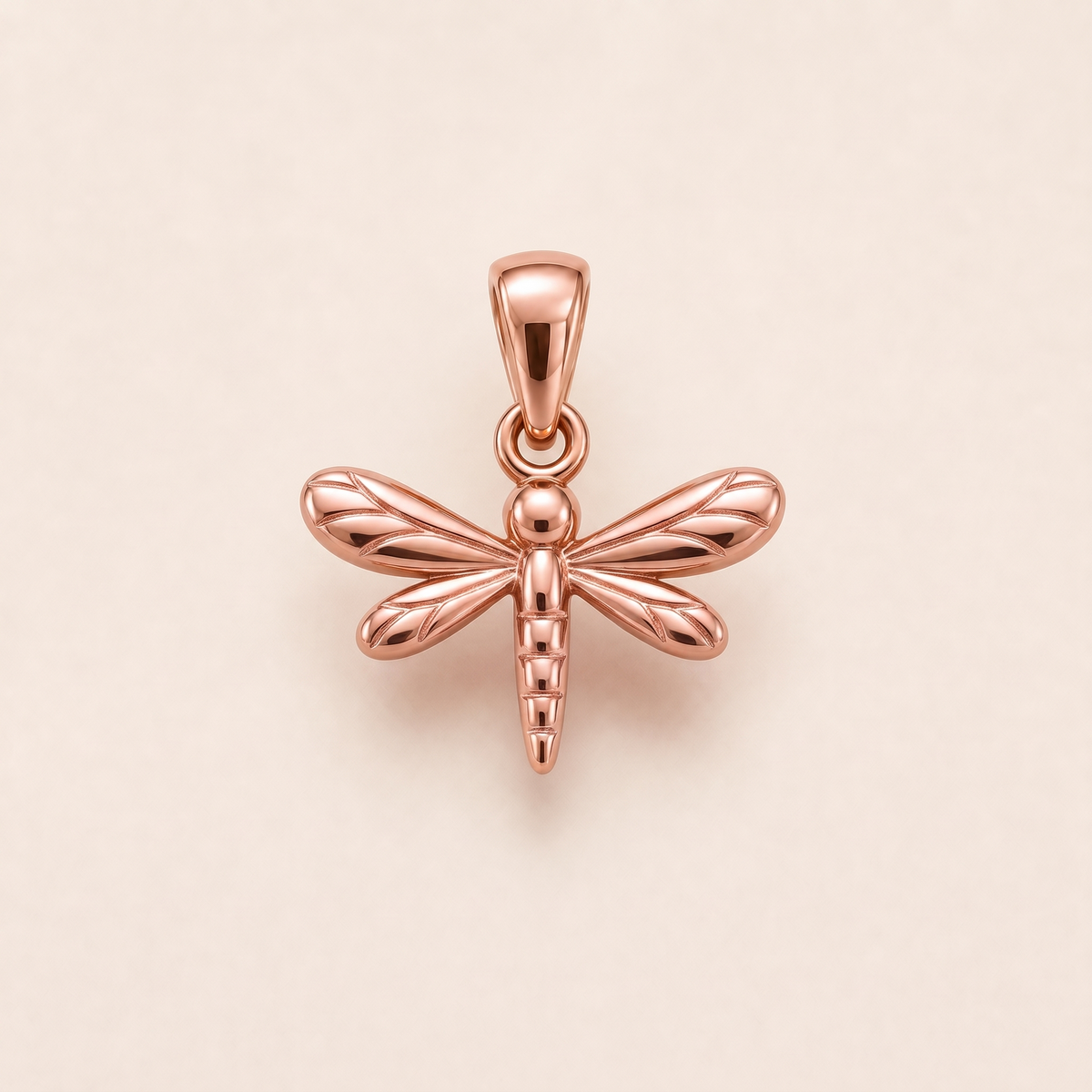 Mini Dragonfly Pendant in rose gold — AI-generated color variation rendering