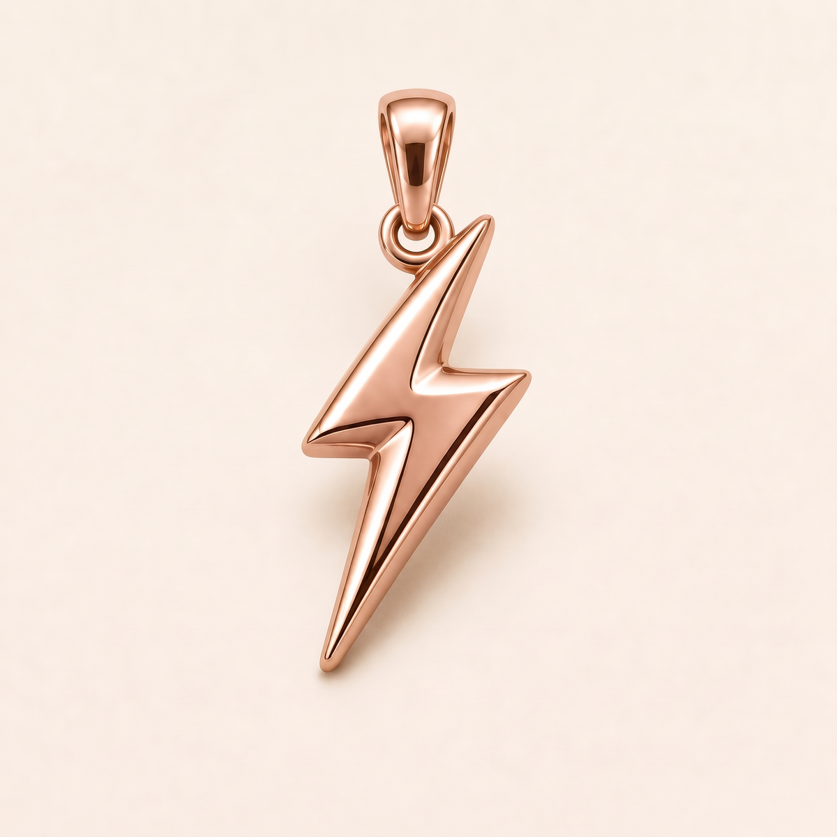 Mini Lightning Bolt Pendant in rose gold — AI-generated color variation rendering