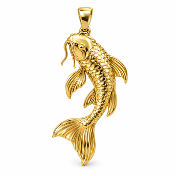 Koi fish mini pendant in yellow gold — AI-generated design rendering