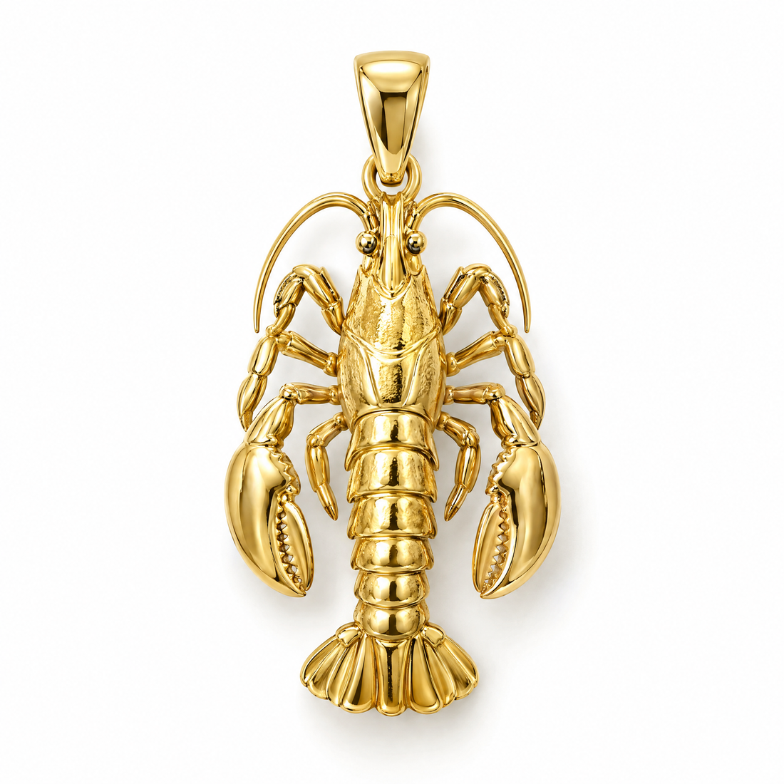 Lobster mini pendant in yellow gold — AI-generated design rendering