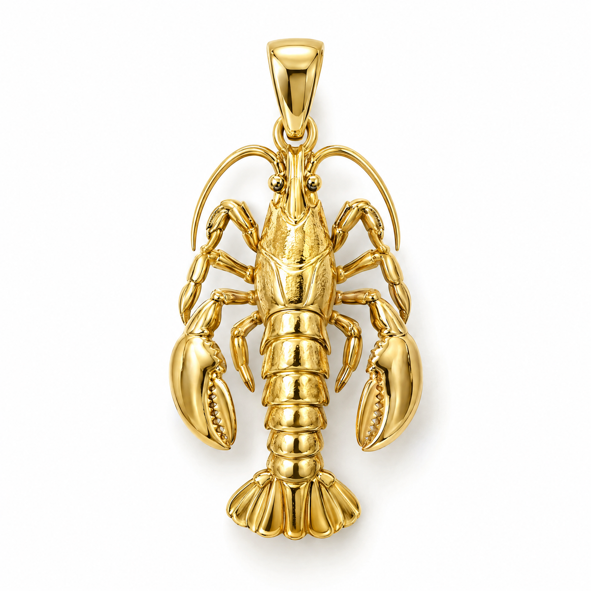 Lobster mini pendant in yellow gold — AI-generated design rendering