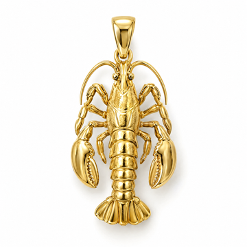 Lobster mini pendant in yellow gold — AI-generated design rendering