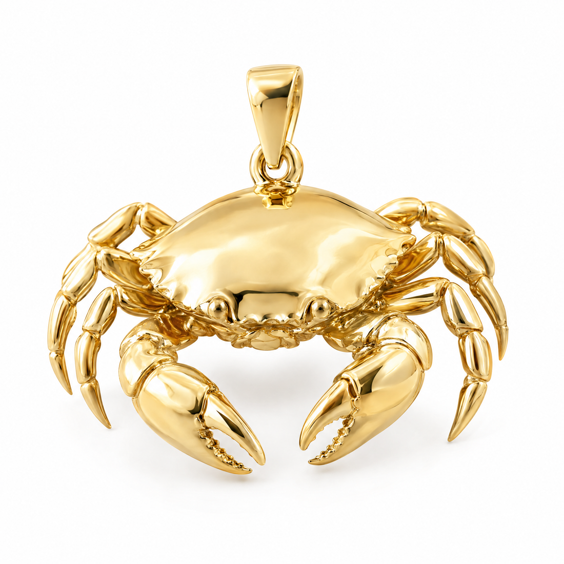 Crab mini pendant in yellow gold — AI-generated design rendering