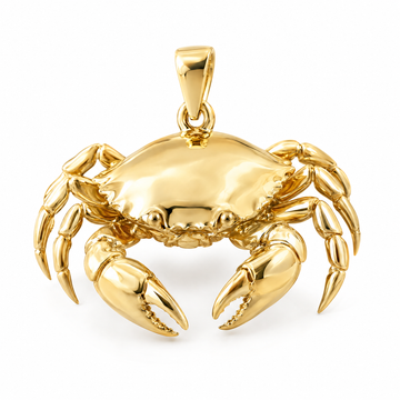 Crab mini pendant in yellow gold — AI-generated design rendering