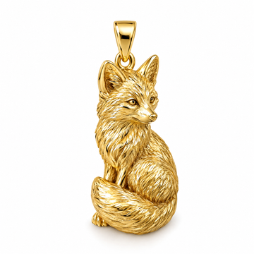Fox mini pendant in yellow gold — AI-generated design rendering