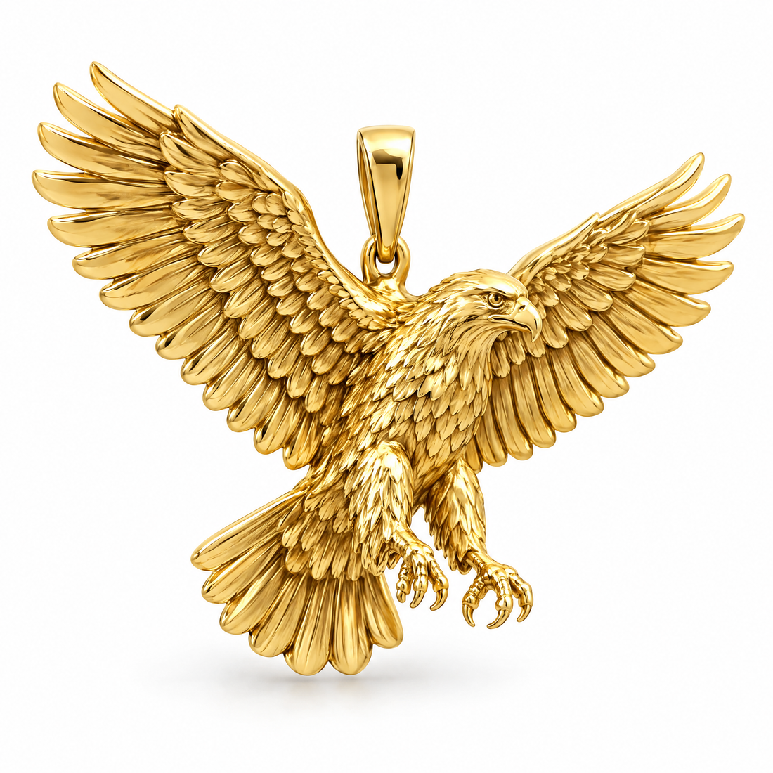 Eagle mini pendant in yellow gold — AI-generated design rendering