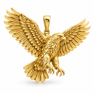 Eagle mini pendant in yellow gold — AI-generated design rendering