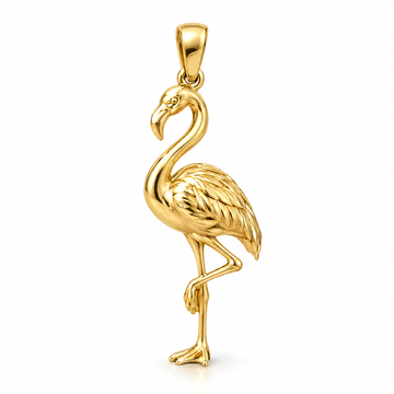 Flamingo mini pendant in yellow gold — AI-generated design rendering