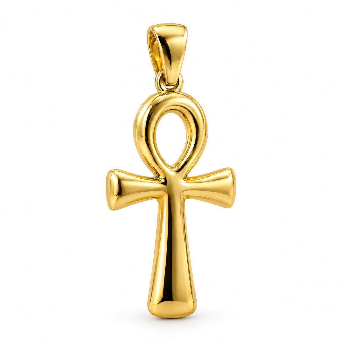 Ankh mini pendant in yellow gold — AI-generated design rendering
