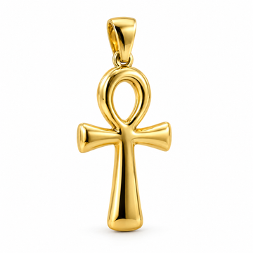 Ankh mini pendant in yellow gold — AI-generated design rendering