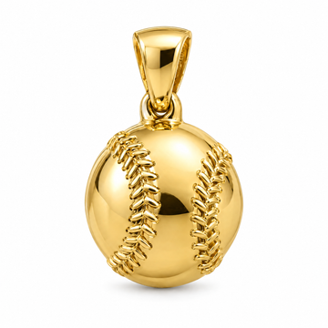 Baseball mini pendant in yellow gold — AI-generated design rendering