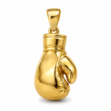 Boxing glove mini pendant in yellow gold — AI-generated design rendering