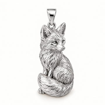 Fox sterling-silver pendant — AI-generated design rendering