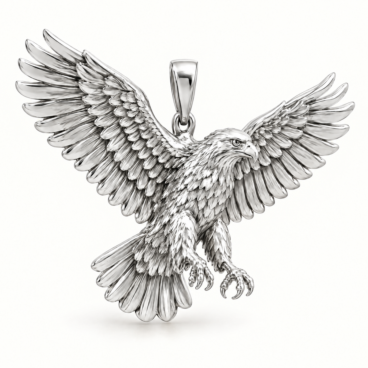 Eagle sterling-silver pendant — AI-generated design rendering