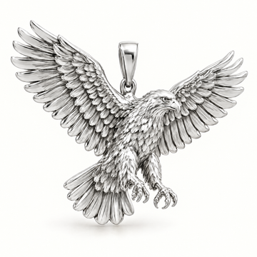 Eagle sterling-silver pendant — AI-generated design rendering