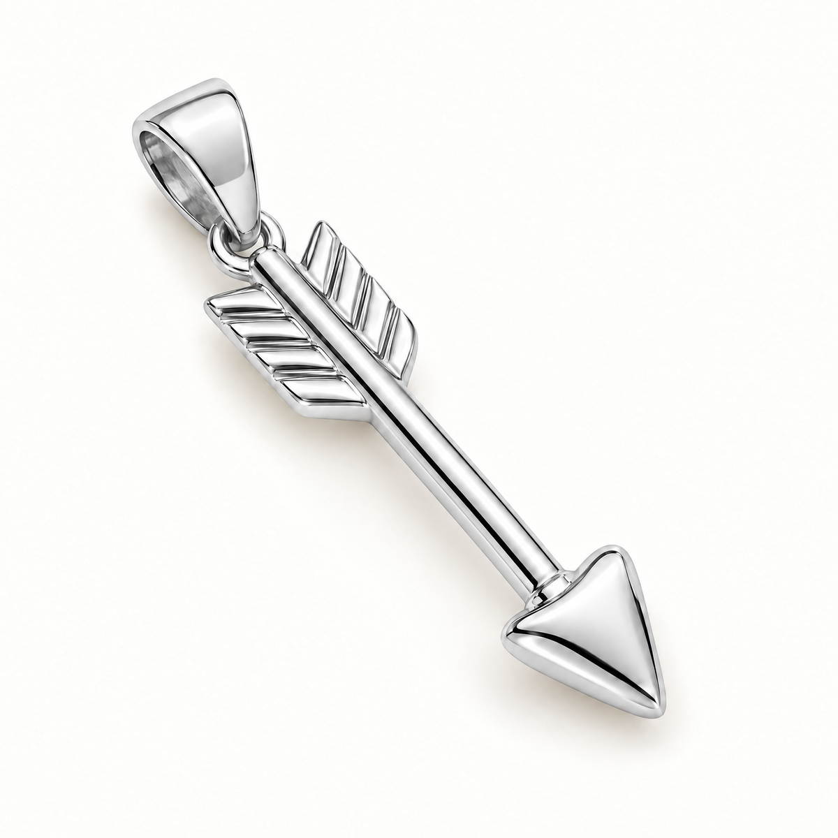 Arrow sterling-silver pendant — AI-generated design rendering