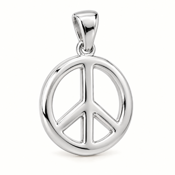 Peace sign sterling-silver pendant — AI-generated design rendering