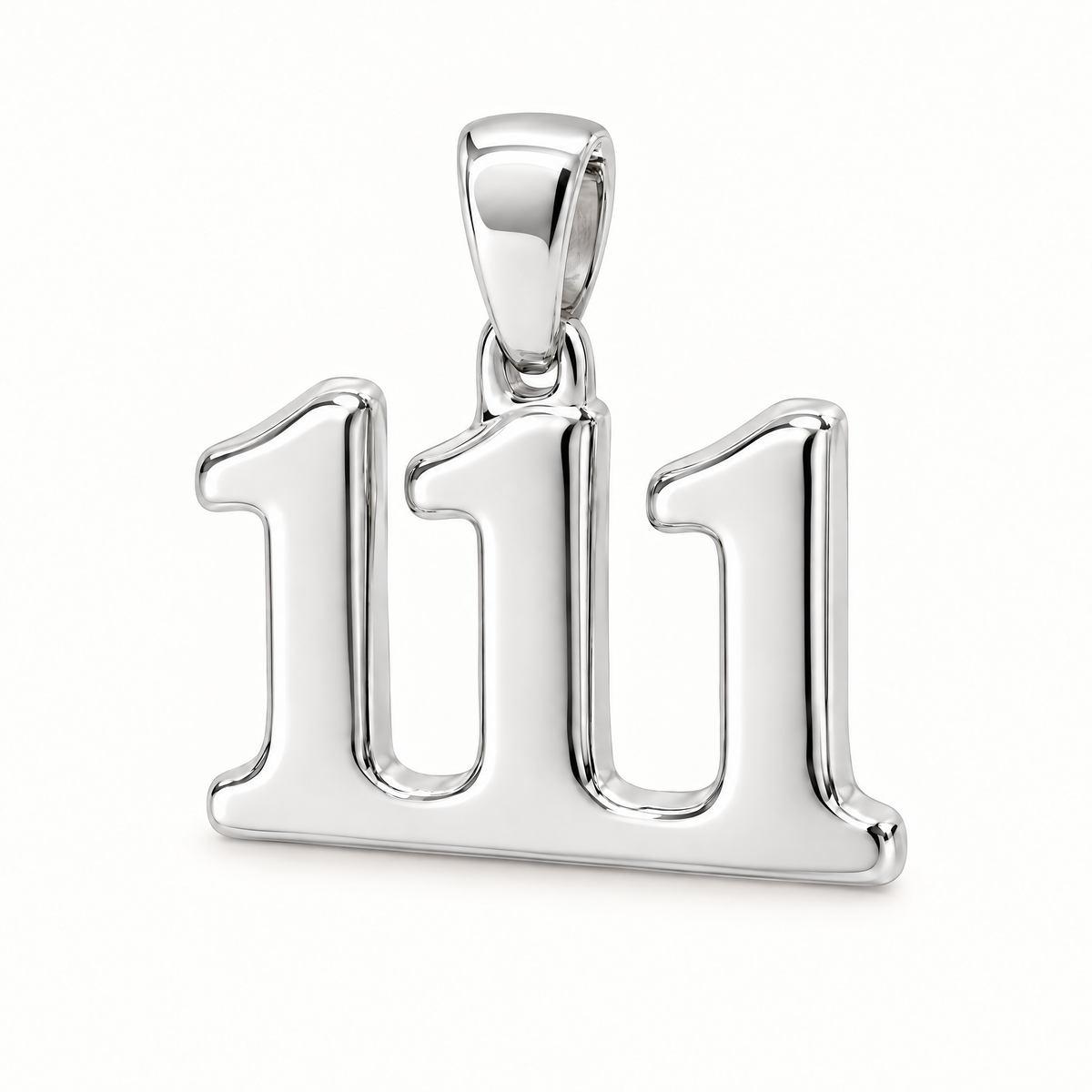 111 number sterling-silver pendant — AI-generated design rendering