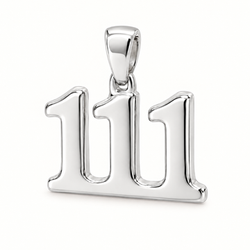 111 number sterling-silver pendant — AI-generated design rendering