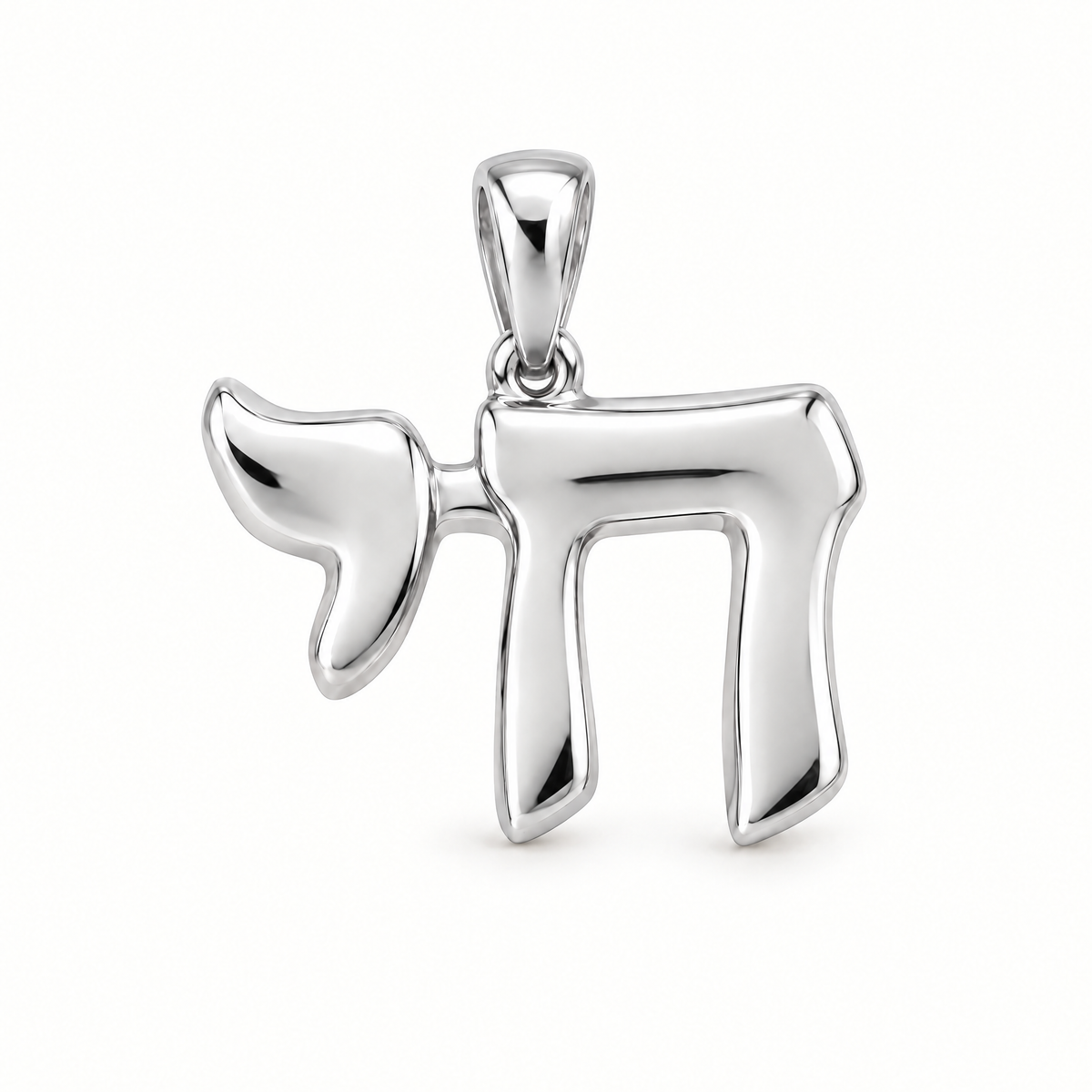 Chai symbol sterling-silver pendant — AI-generated design rendering