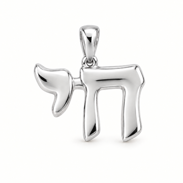 Chai symbol sterling-silver pendant — AI-generated design rendering