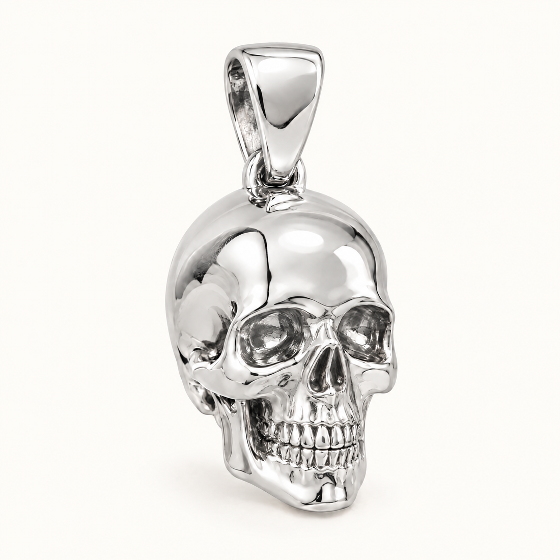 Skull sterling-silver pendant — AI-generated design rendering
