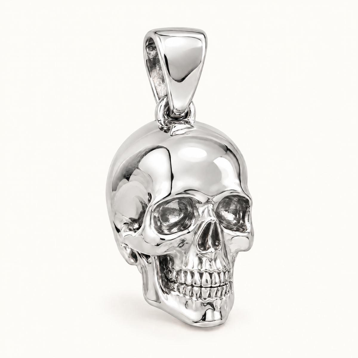 Skull sterling-silver pendant — AI-generated design rendering
