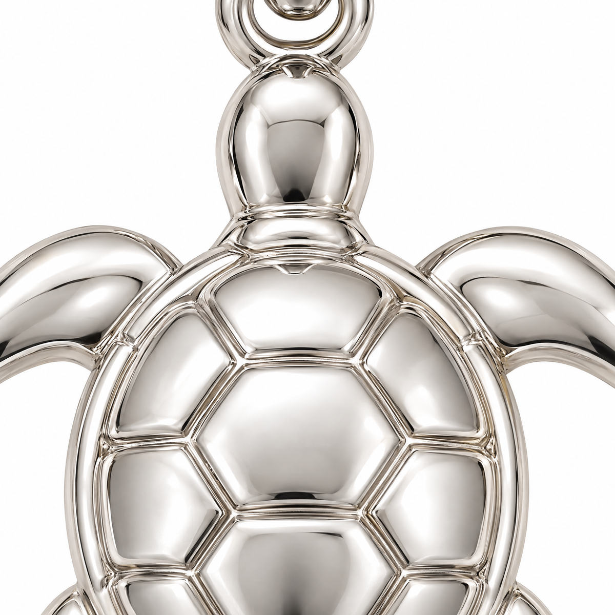 Turtle silver pendant — shell detail; AI-generated design rendering