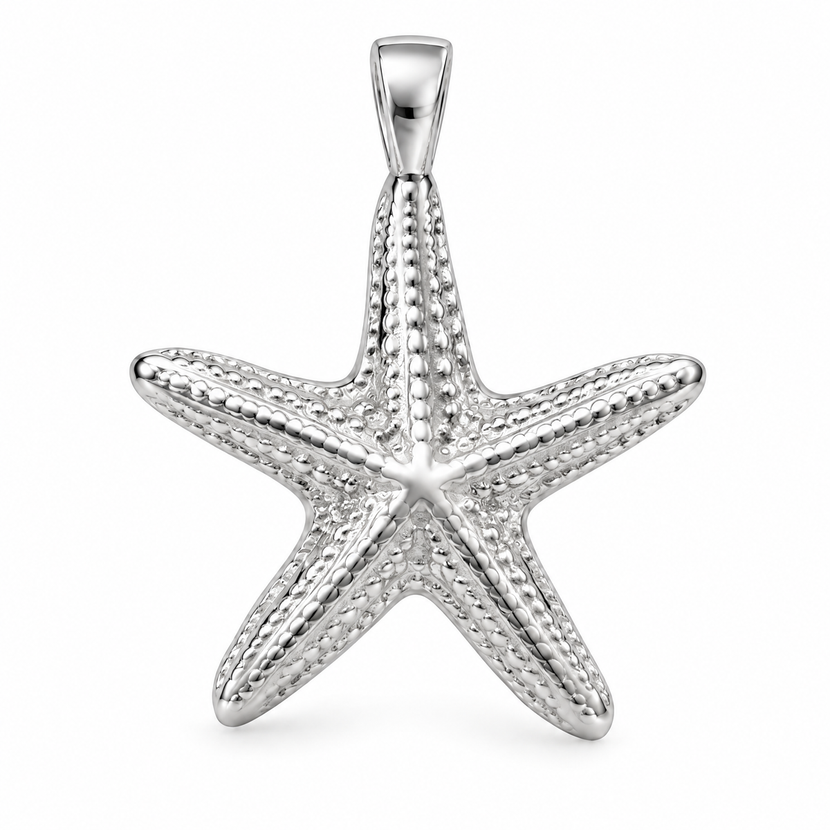 Starfish Mini pendant — white gold finish; AI-generated design rendering