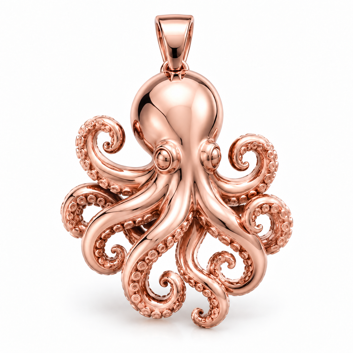 Octopus Mini pendant — rose gold finish; AI-generated design rendering