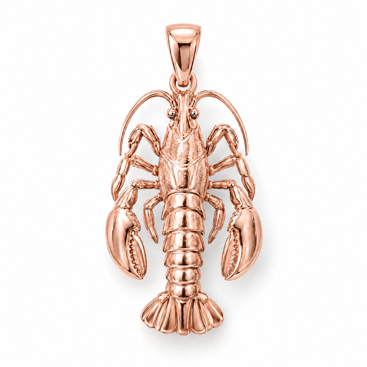 Lobster Mini pendant — rose gold finish; AI-generated design rendering