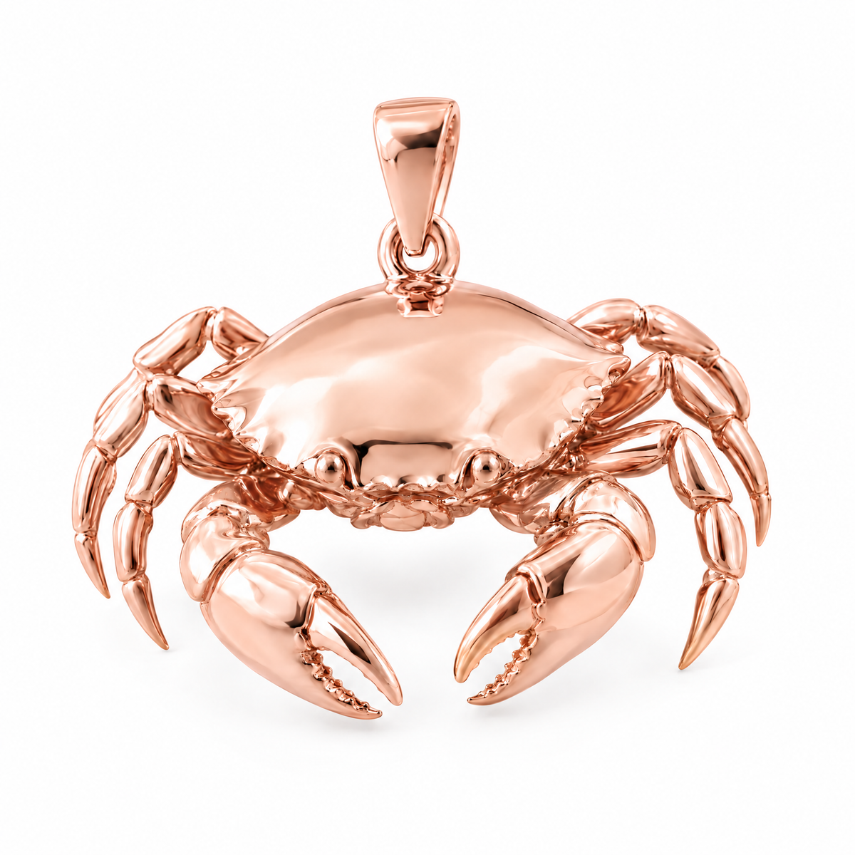 Crab Mini pendant — rose gold finish; AI-generated design rendering