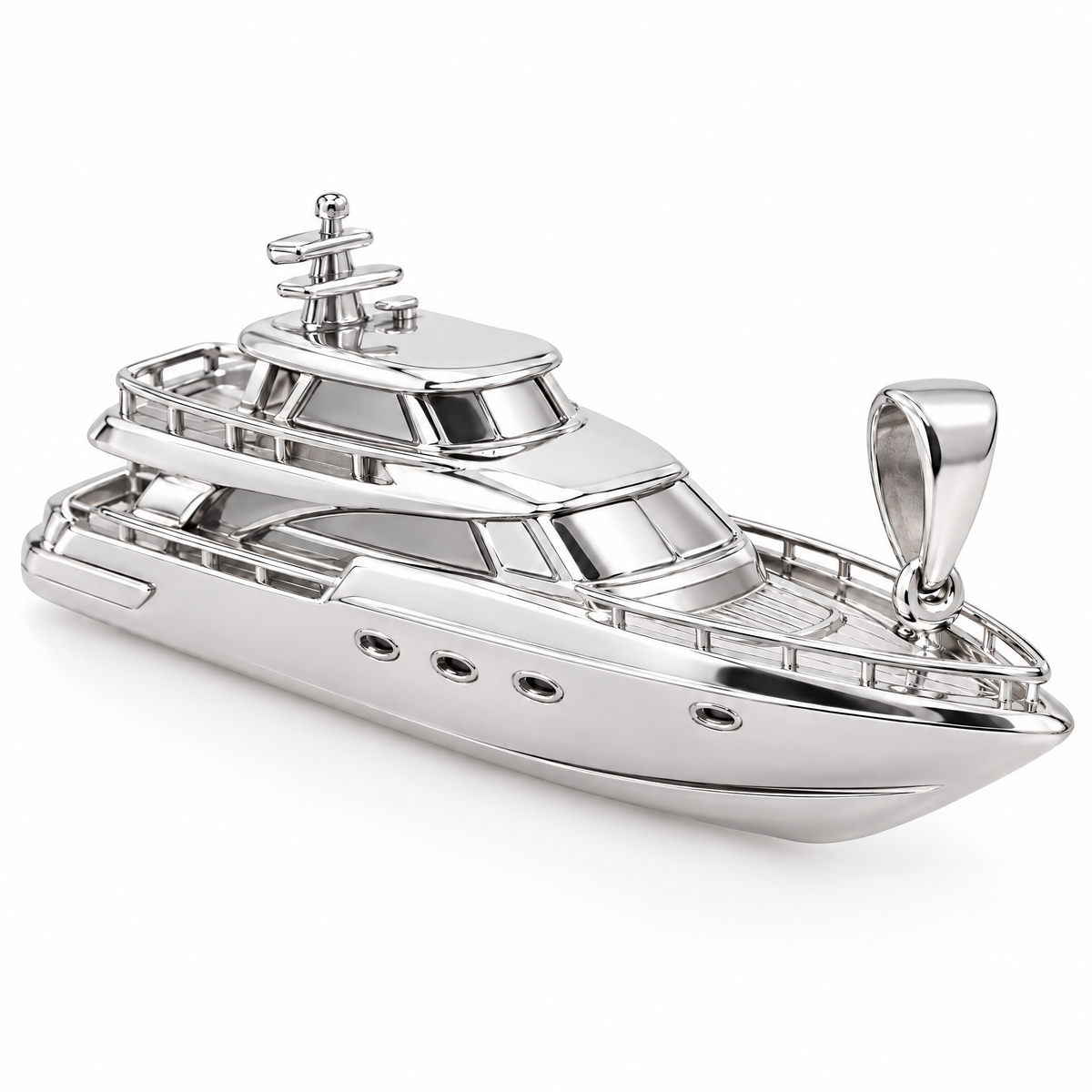 Yacht silver counterpart — full white-metal design reference; AI-generated rendering