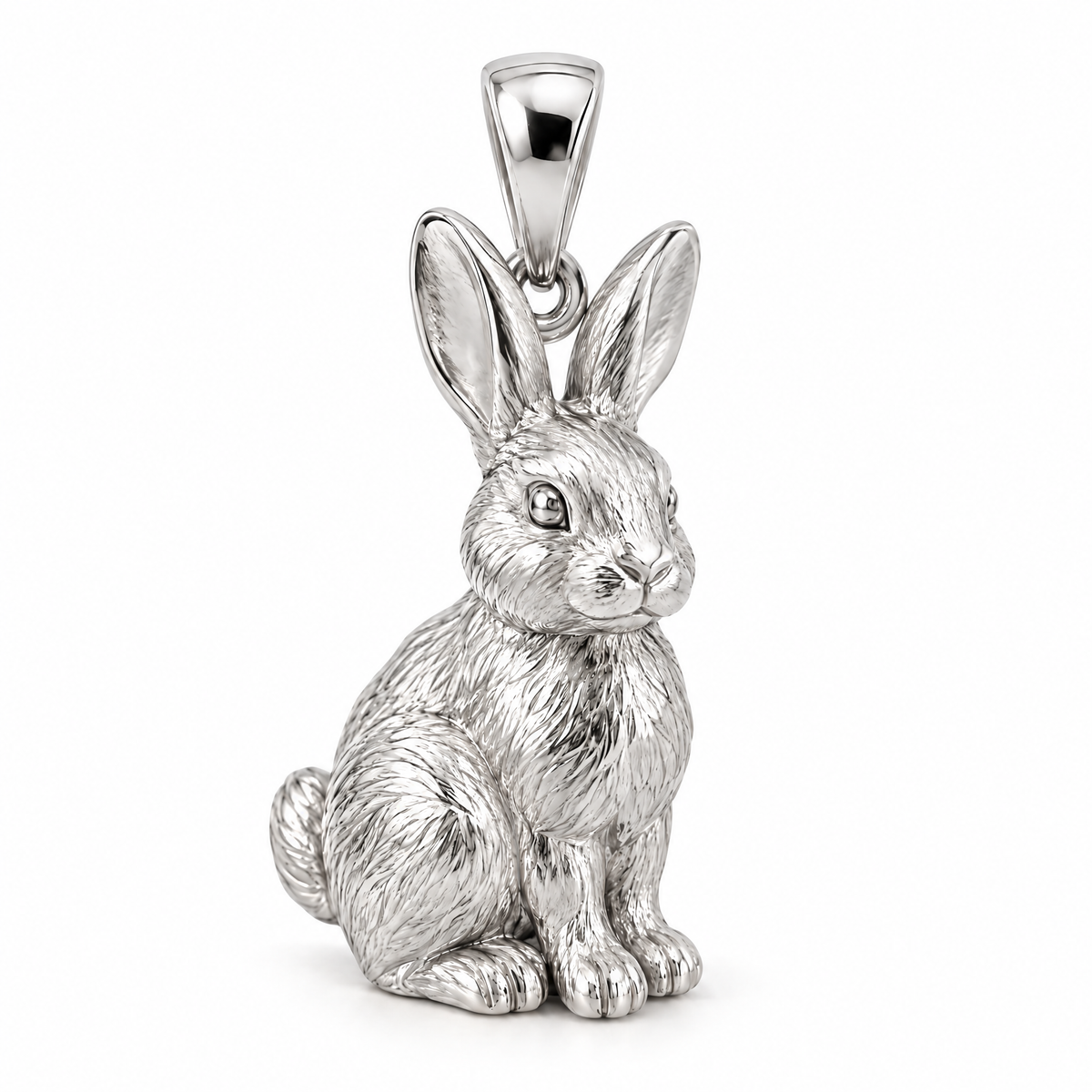 Rabbit silver counterpart — full white-metal design reference; AI-generated rendering
