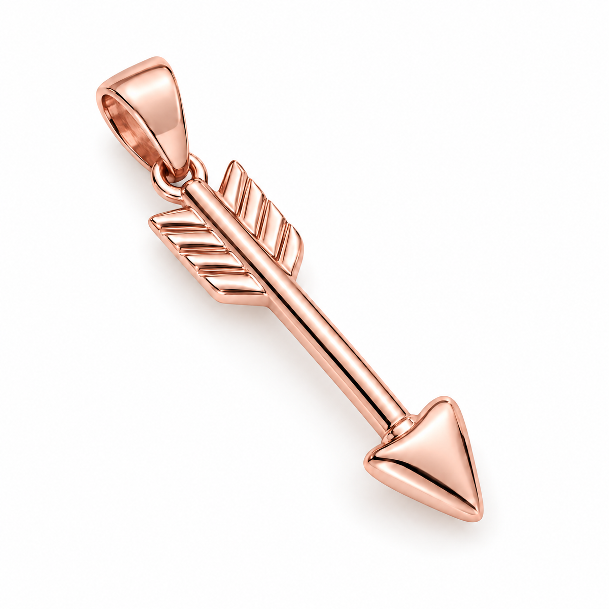 Arrow Mini pendant — rose gold finish; AI-generated design rendering