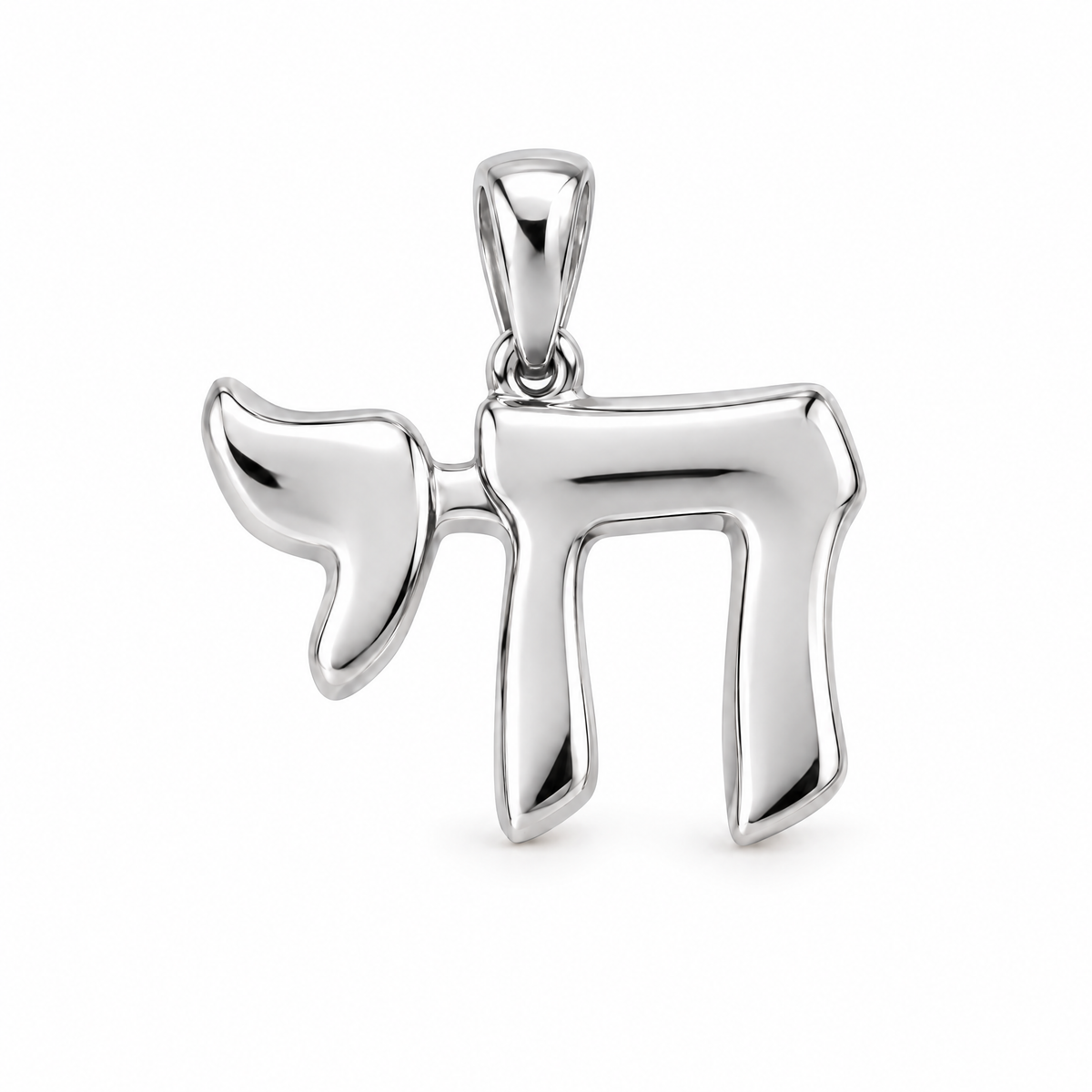 Chai symbol silver counterpart — full white-metal design reference; AI-generated rendering