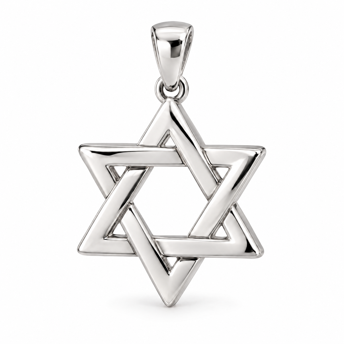 Star of David silver counterpart — full white-metal design reference; AI-generated rendering