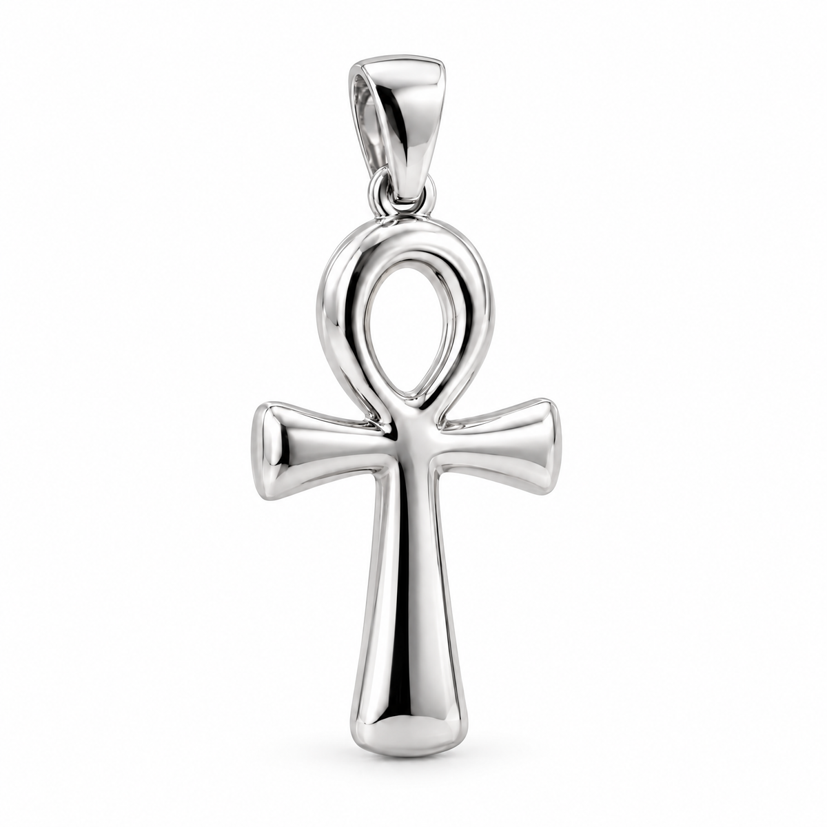 Ankh Mini pendant — white gold finish; AI-generated design rendering