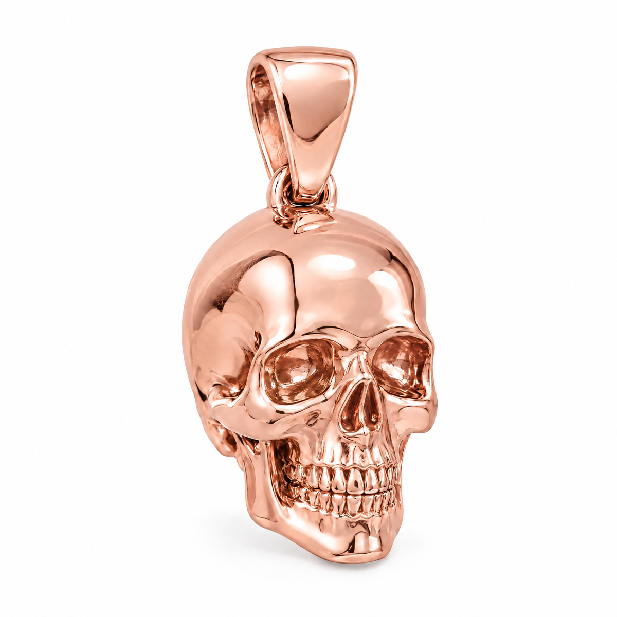 Skull Mini pendant — rose gold finish; AI-generated design rendering