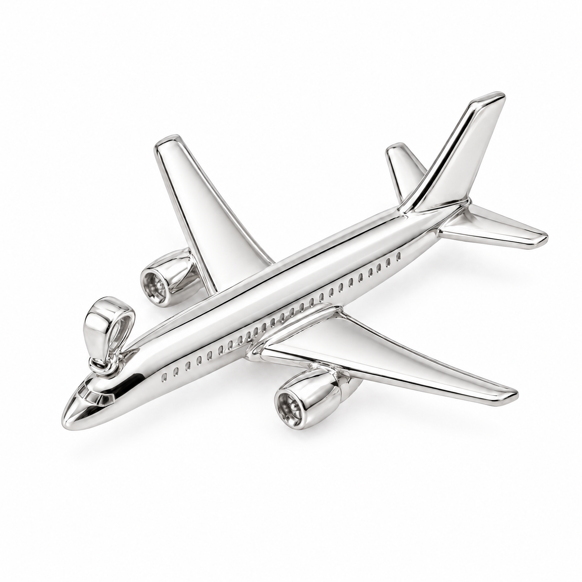 Airplane silver counterpart — full white-metal design reference; AI-generated rendering