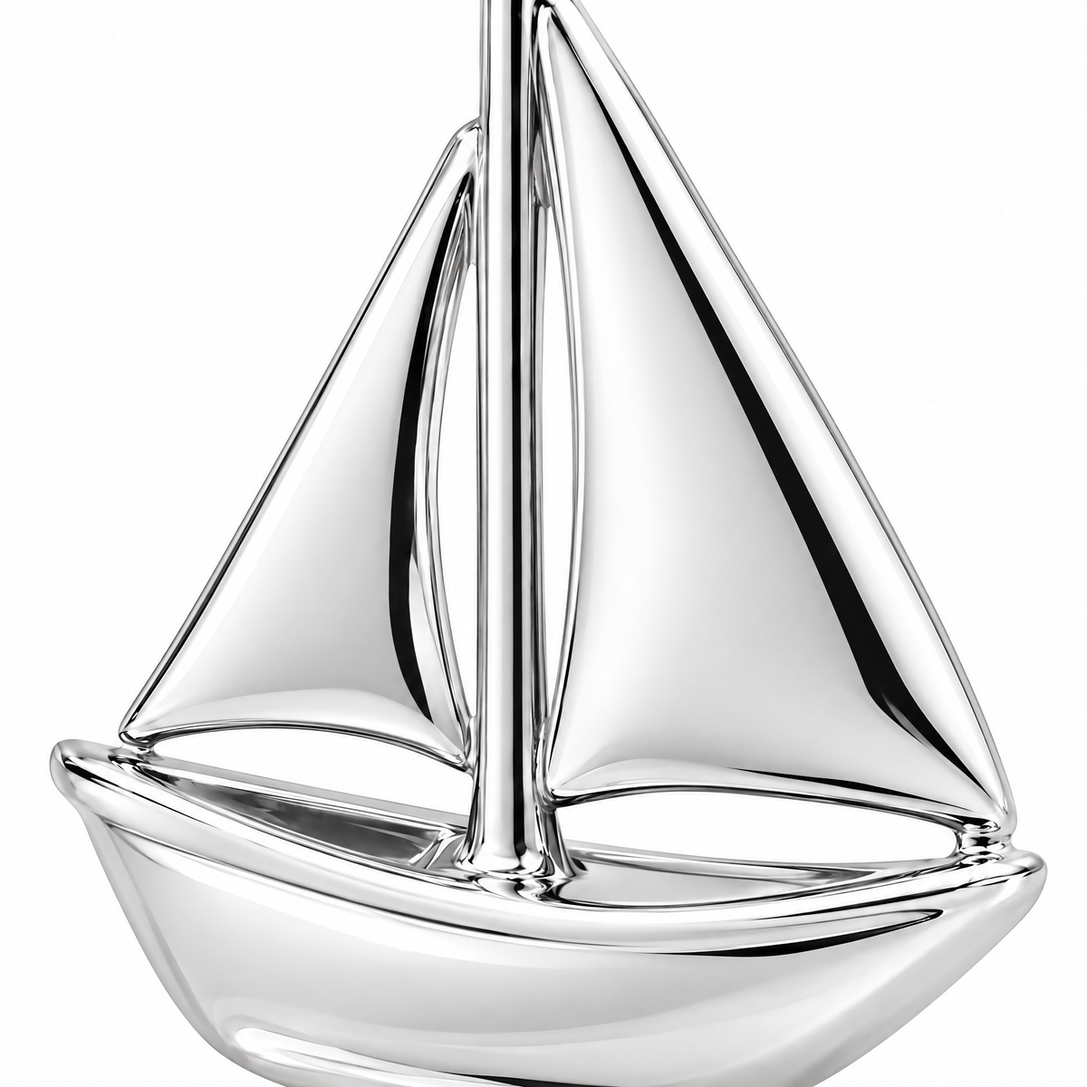 Sailboat Silver Mini — close-up detail; AI-generated design visualization