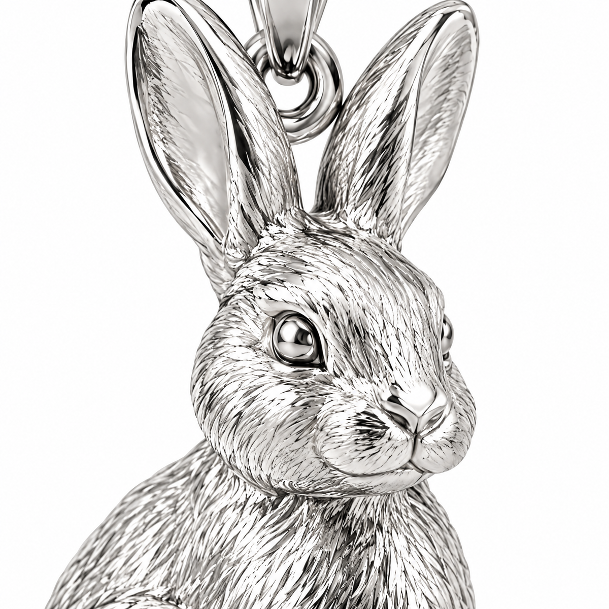 Rabbit Silver Mini — close-up detail; AI-generated design visualization