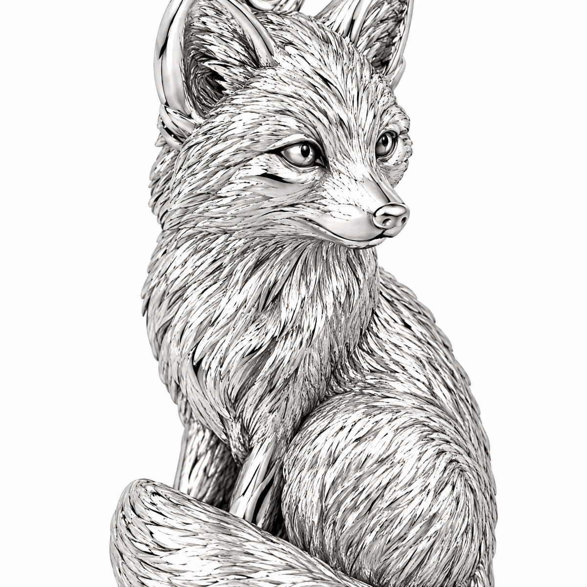 Fox Silver Mini — close-up detail; AI-generated design visualization