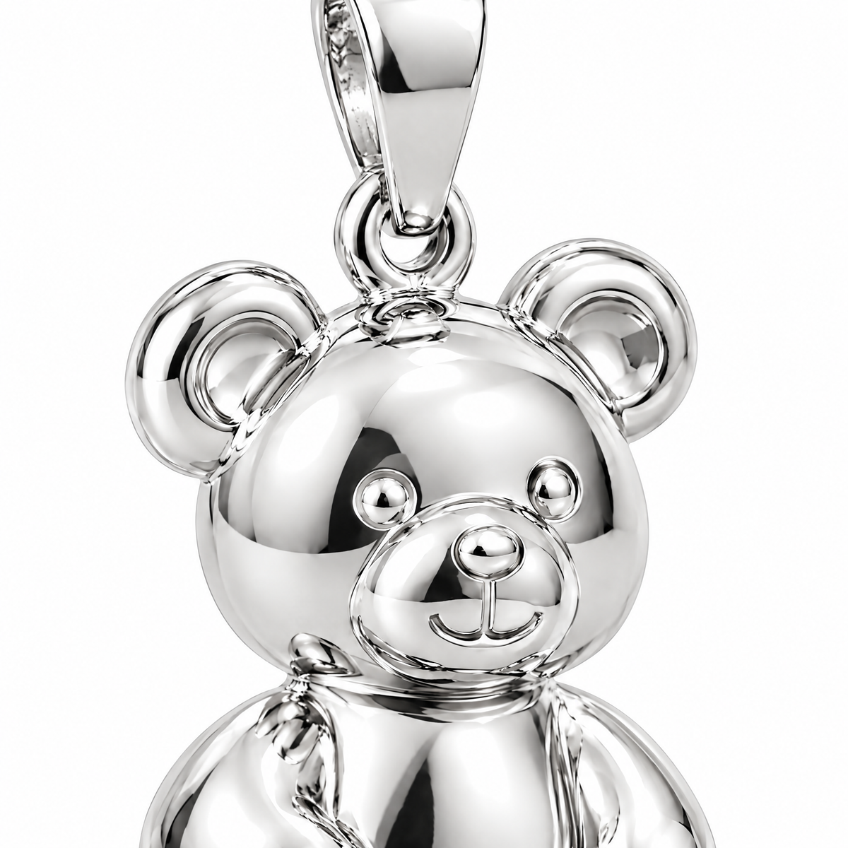 Teddy bear Silver Mini — close-up detail; AI-generated design visualization