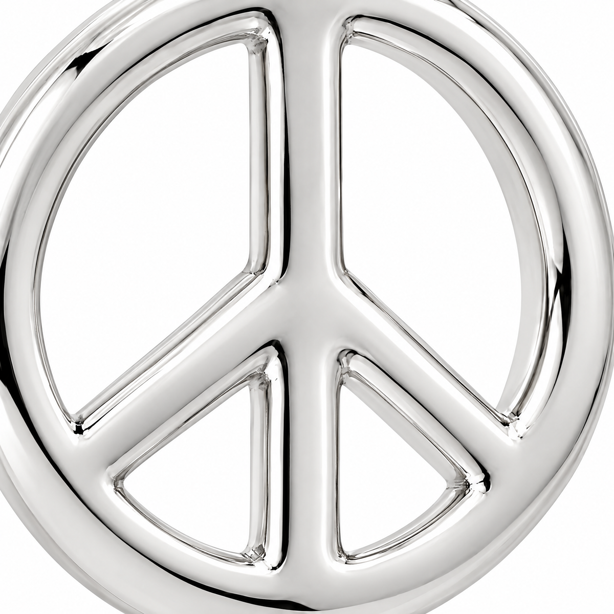 Peace sign Silver Mini — close-up detail; AI-generated design visualization