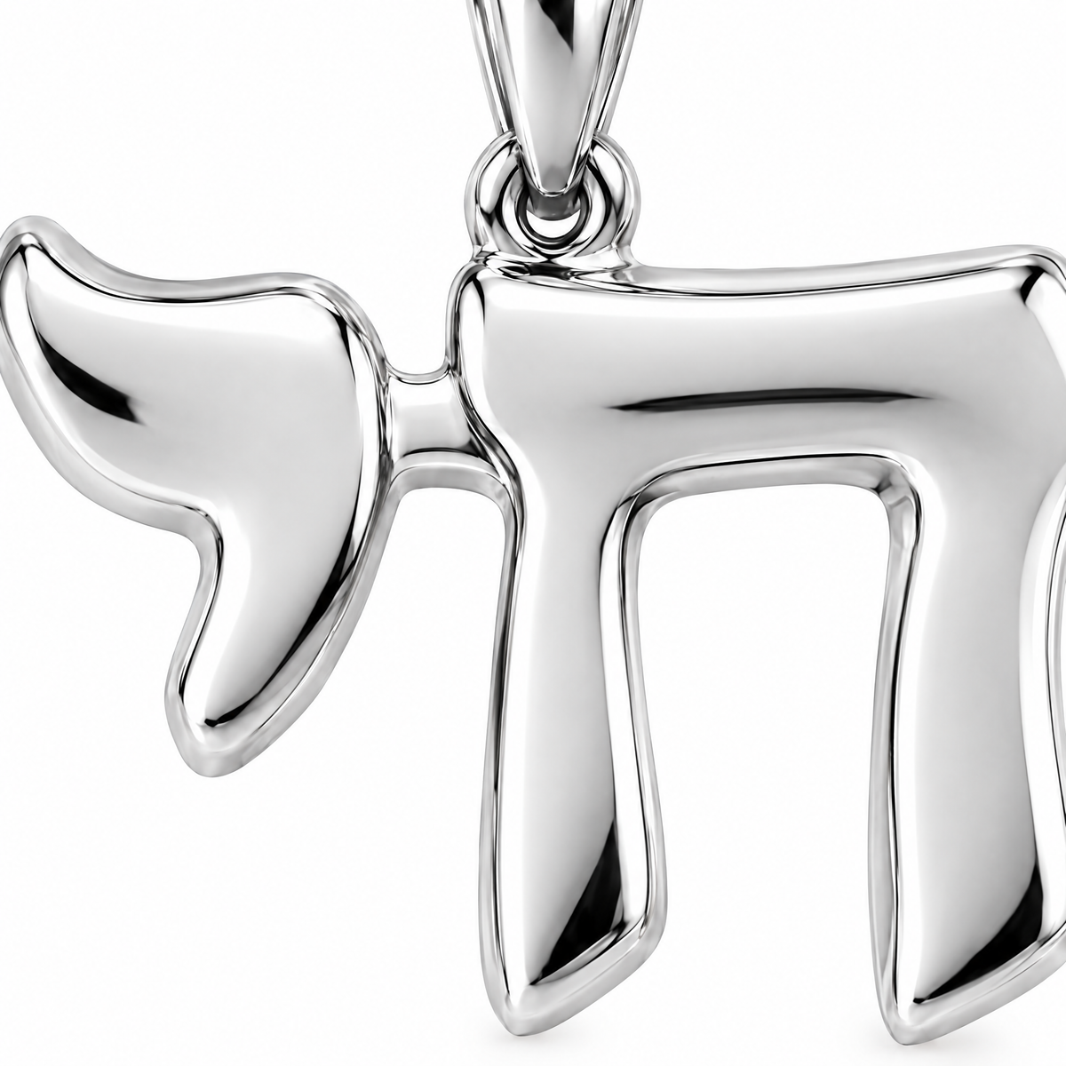Chai symbol Silver Mini — close-up detail; AI-generated design visualization